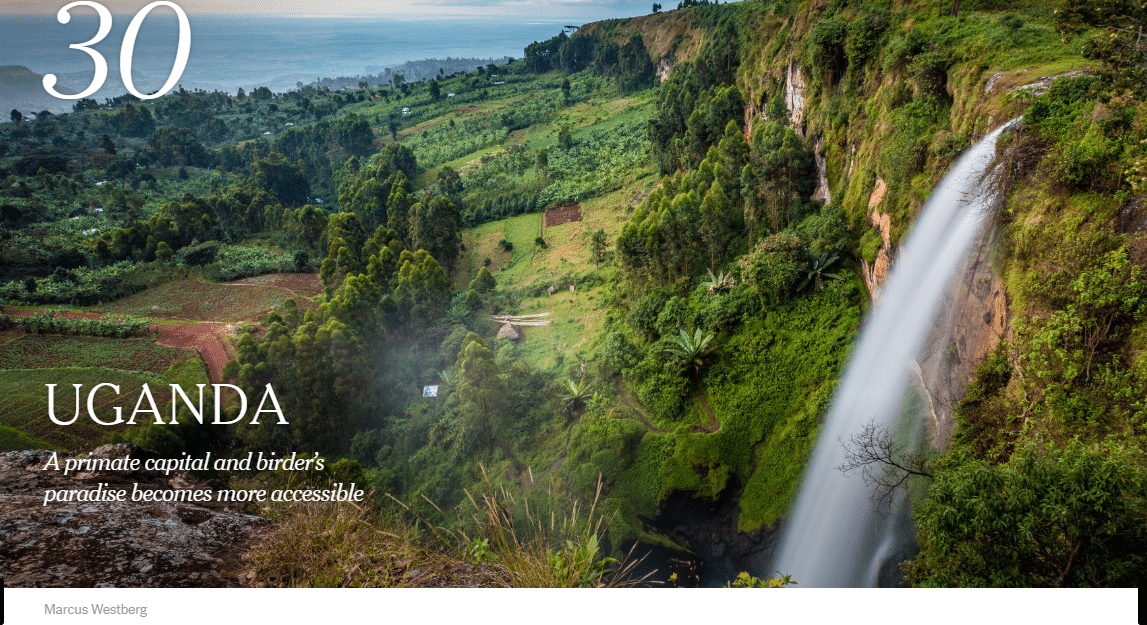 Uganda features on the New York Times 52 places to visit in 2020